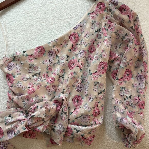 Express 1 Shoulder Flower Blouse - Picture 1 of 3